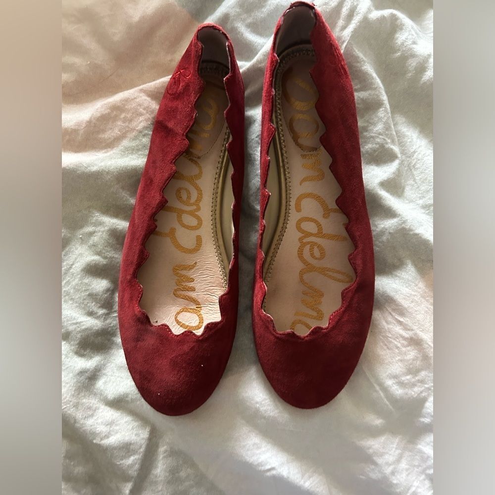Sam Edelman Scalloped Red Flats